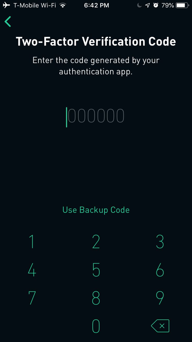 Two-factor verification code entry screen on a smartphone