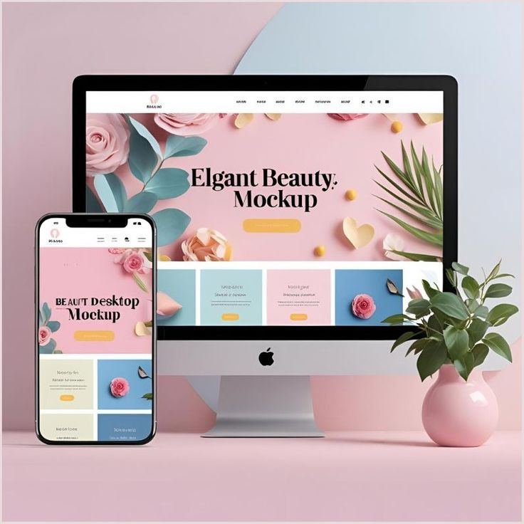 Website mockup displayed responsively across desktop and mobile screens
