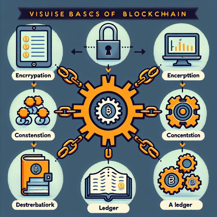 Infographic illustrating the basic concepts behind blockchain technology