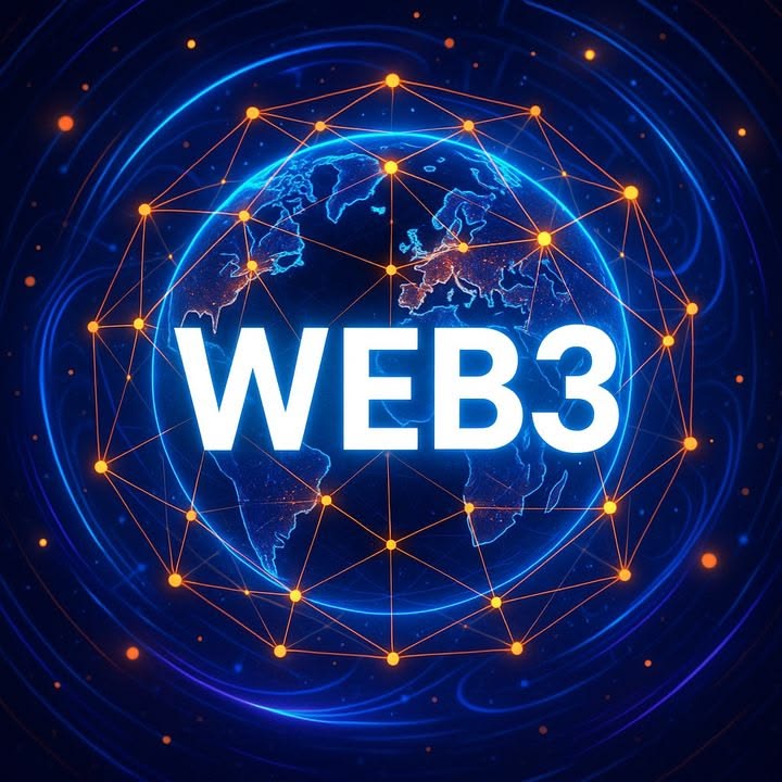 Globe wrapped in a decentralized network illustrating Web3 technology